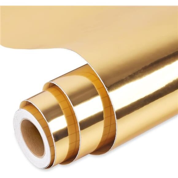 Prime Vinyl Chrome Gold Permanent Vinyl Roll, Gold Vinyl for Cricut -12" x 10 Ft - Picture 1 of 7